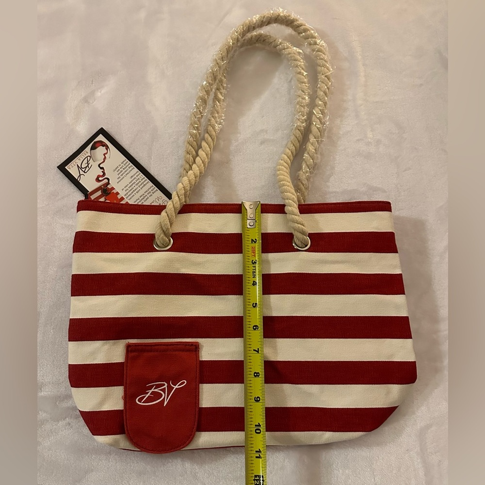 Porto Vino wine tote. Red, white stripe. - Picture 4 of 6